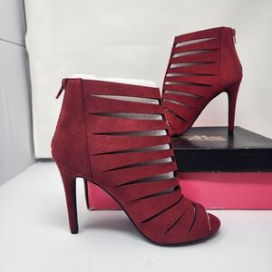 Elegant Red Stiletto Ankle Boots